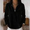 Retro Corduroy Lapel Zipper Long Sleeve - Autumn Casual