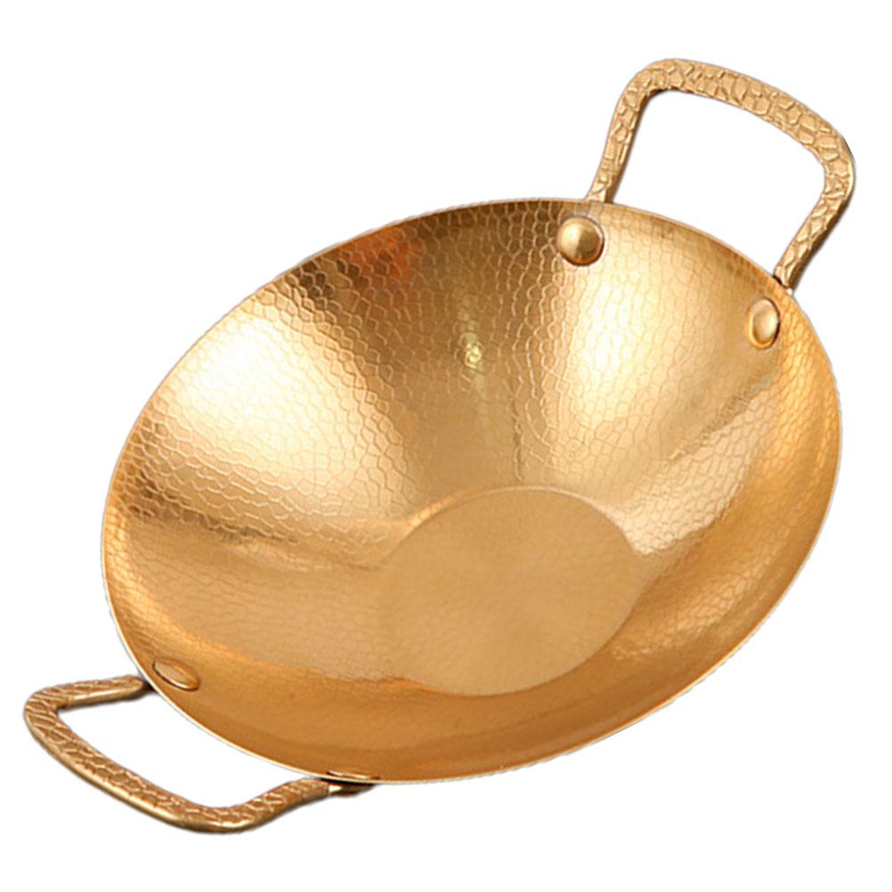 Hammered Dry Stainless Steel Large Capacity Fry Pan Kitchen Griddle Wok Stove Easy Clean Cooking Pan Household