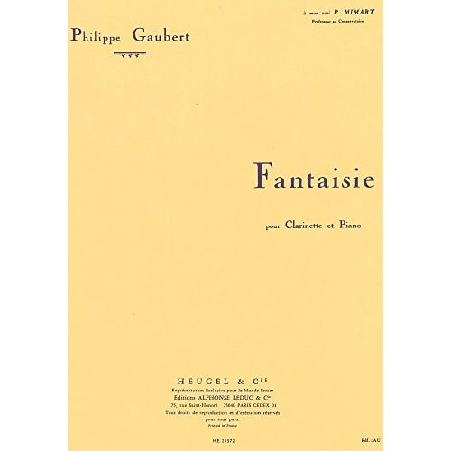 Wittner Gaubert: Fantaisie (clarinet, Piano) Ujel Publishing
