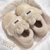 Women's Thick-Soled Plush Cotton Slippers - Closed-Heel, Warm Winter Indoor Non-Slip Shoes with Magic Tape.