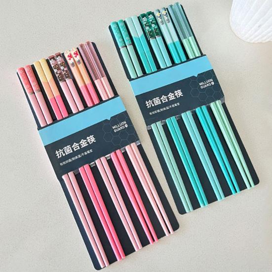 5 Pairs Reusable Plastic Chopsticks BPA-Free Dishwasher-Safe Non-Slip Fiberglass Chopsticks Chinese Japanese Chopstick Gift Set