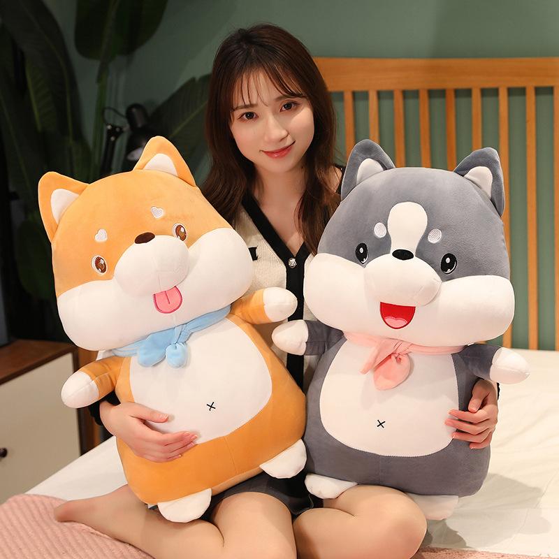 Soft Husky Pillow Plush Toy Doll Puppy Dog Shiba Inu Doll Children's Soothing Muppet Doll