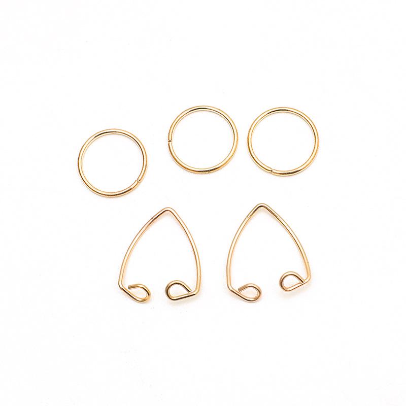 Irregular Geometric Ring Set: Popular European  American Design (5 Pieces)