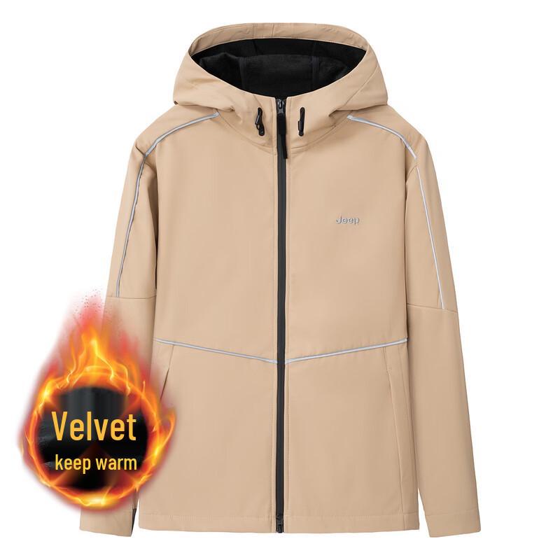 JEEP Men s Hooded Fleece-Lined Winter Jacket L