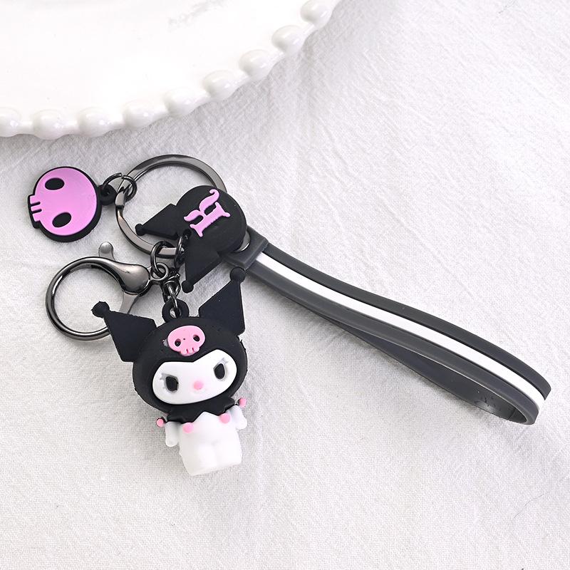 Sanrio Cartoon Cute Melody & Kuromi Pendant Keychain Doll