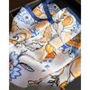 Women S Elegant Printed Simulated Silk Square Scarf For Summer Sun Protection