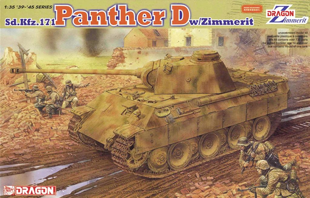 Platz WWII German Panther D Type Coating Plastic Model DR6428 1/35 w/Zimmerit