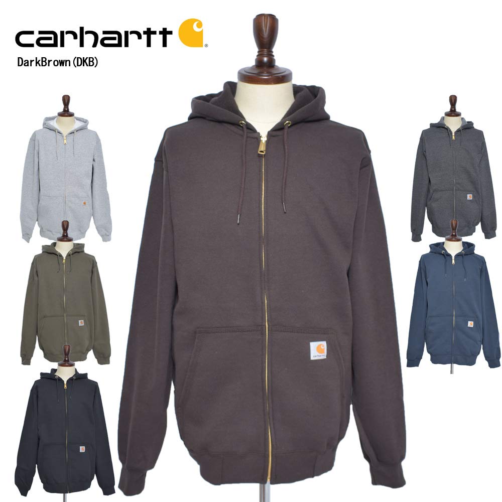 Carhartt Midweight Hooded Zip Front Size S Men's Sweatshirt, Fleece-Lined, K122, Black, [Used]