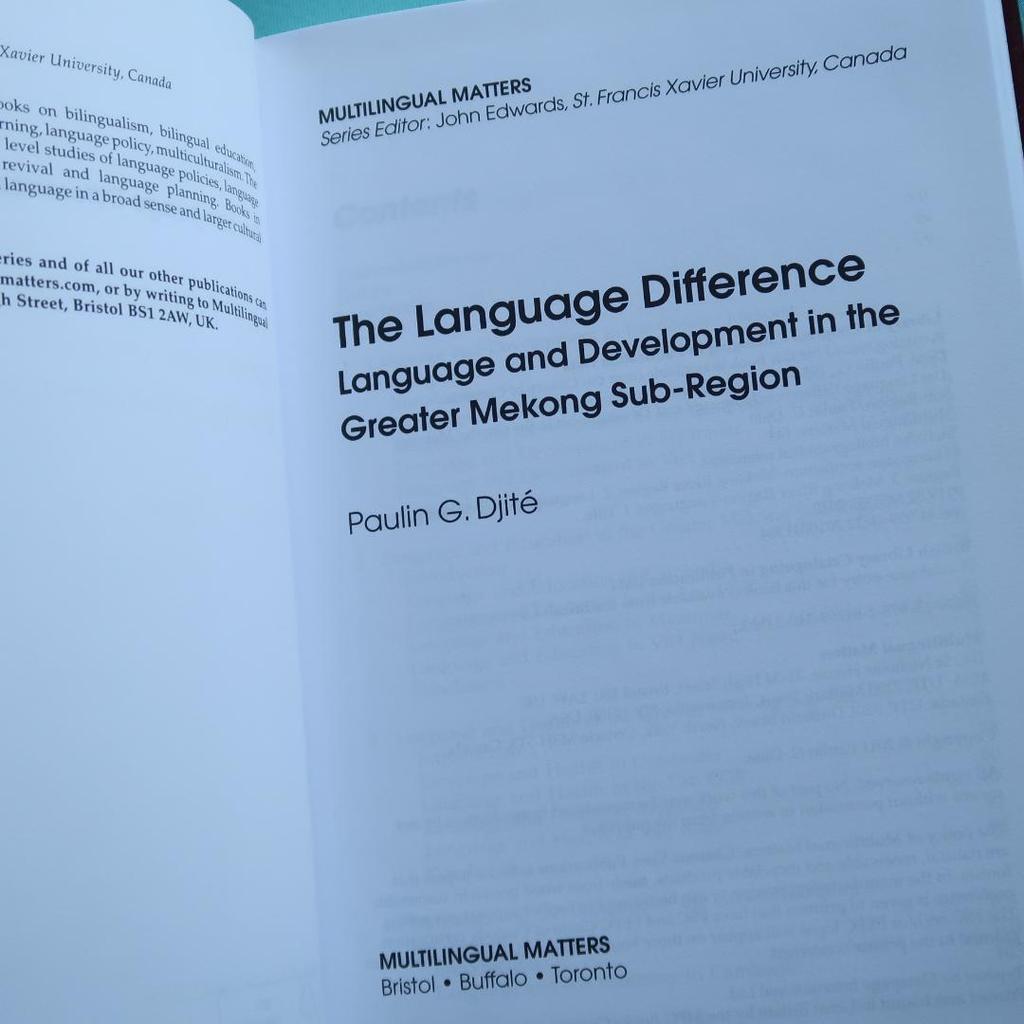 [USED] Foreign Books: The Language Difference, Sociolinguistics, Mekong Basin