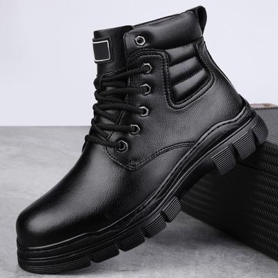 Fashion Classic Hot Sale Male Business Boots Comfy Warm Plush Fur Winter Boots High Top Shoes Genuine Leather All-match Ankle Boots