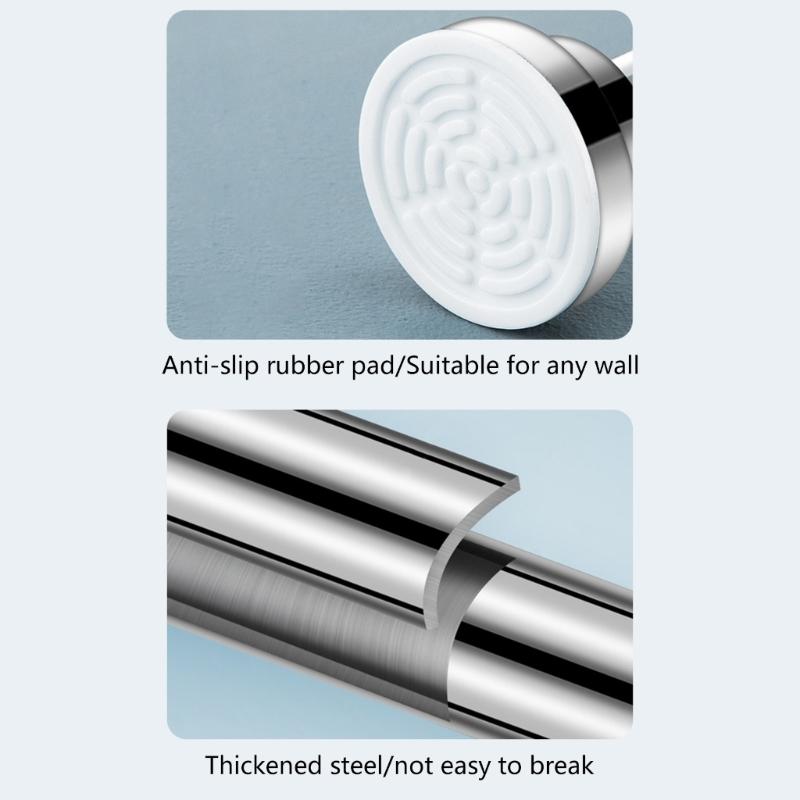 Strong Tension Rod Simple & Practical Curtain Rod Easy to Install Curtain Rod Perfect for Window Bathroom & Closet