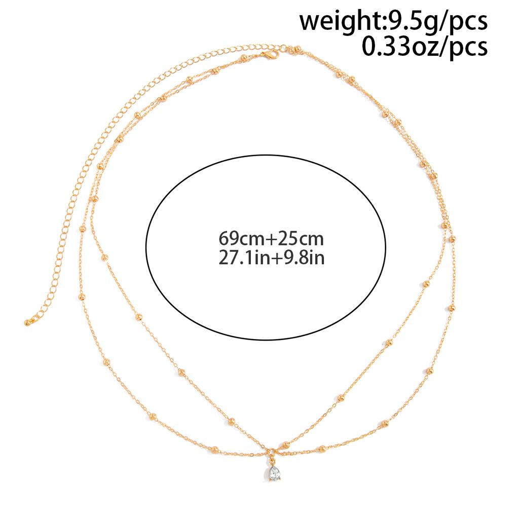 KunJoe Fashion Double Layer Glass Drill Waist Chain Women Simple Gold Color Metal Cross Bead Body Chain Bikini Jewelry Acessory