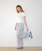 RONRON Pony Cat Embroidery Wide Sweat Pants Gray