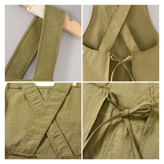Kitchen Apron Waterproof Cooking Apron with 2 Large Pockets Adjustable Lace-Up Design Oil And Water-Repellent Unisex Apron for Cooking And Outdoor