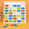 Montessori Educational Toy Wooden Fishing Puzzle Board Game Magnetic Fish Letter Digital Cognize Toy for Kids Preschool Learning