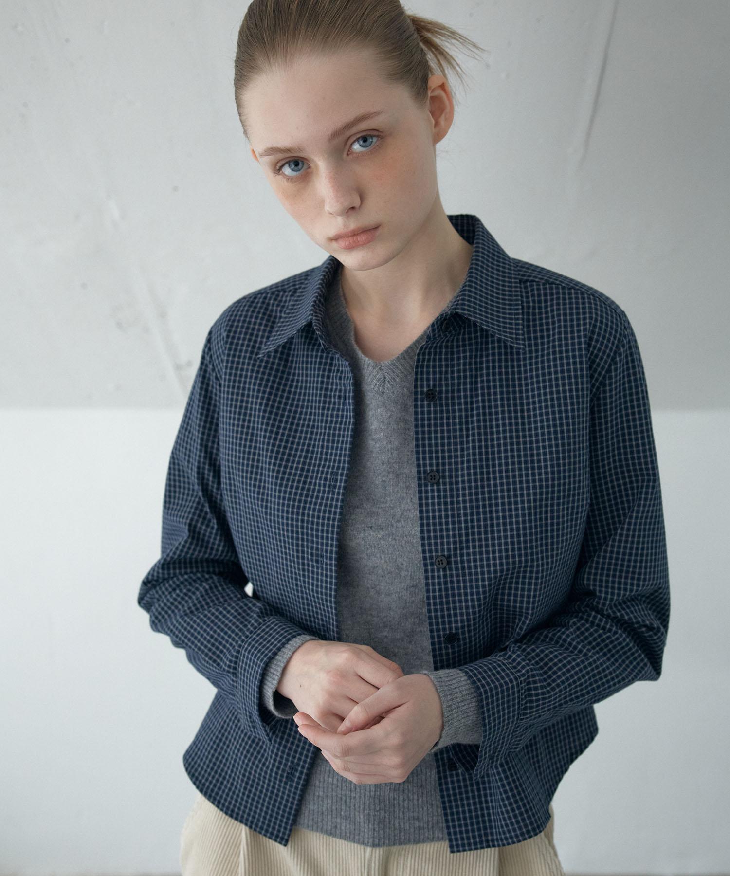 Awi Check Slim-Fit Shirts_Navy Navy/S