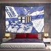 Parma Calcio 1913 Football Club Crest Players Collage Blue Yellow Wall Tapestry Soccer Fan Decor for Bedroom Gift