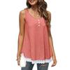 Women's Summer Lace Stitching Blouse Casual and Comfortable Sleeveless Vest