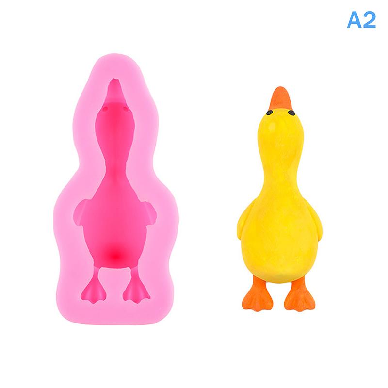 3D Cute Duck Form Silicone Mold Diy Scented Candle Plaster Soap Polymer Clay Resin Mould Handmade Baking Chocolate Cake Mold