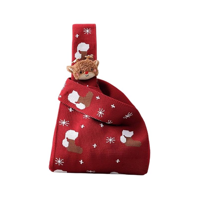 

Festival Santa Print Cloth Gift Sacks Stylish Washable Christmas Stocking Stuffer For Office Home School Event And Family Gatherings