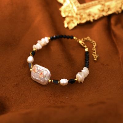 Original Sticker Baroque Style Black Pointed Multifunctional Bracelet with Niche Design, Lightweight Luxury Bracelet, Best Friend Student Bracelet