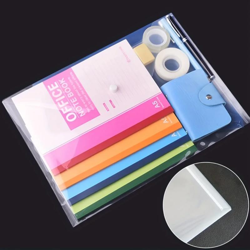10/20/50Pcs File Pouch Envelope Transparent Waterproof Reusable File Bag With Buttons A4 Student Information Storage Folders NEW