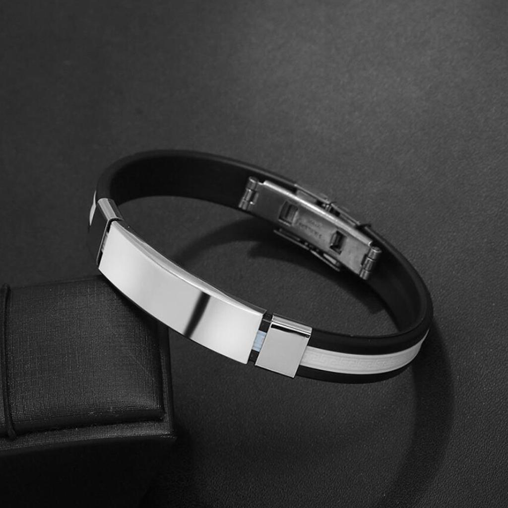 Modisches Herrenarmband Edelstahl-Schnalle Silikon-Armband Basketball Sportarmband Einfacher Schmuck Geschenk