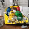 Colorful Mm'S Characters Flannel Blanket Super Soft Warm Cozy Blanket For Sofa Bed Office Travel Allseason Home Decor Gift