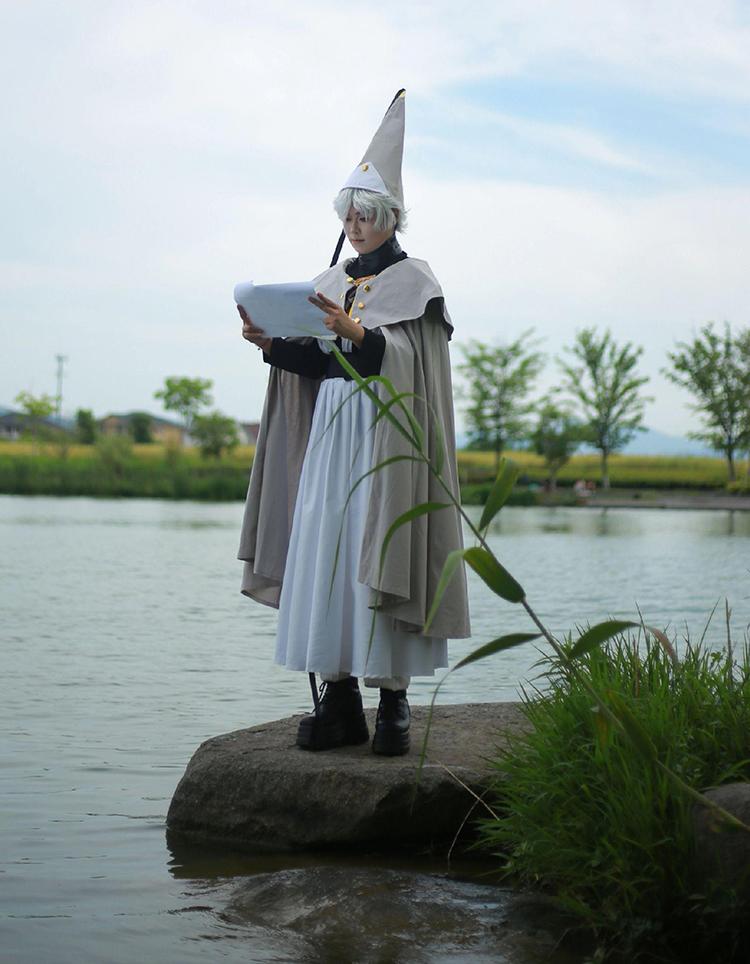 Anime Cappello da Strega Atelier Qifrey Costume Cosplay Maestro della Magia Qifrey Uniforme Festa di Carnevale Vestito Mantello Cintura Cappello a Punta Parrucca Completi