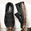 Summer Men's Leather Sandals Handmade Breathable Beach Shoes