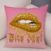 Funda de almohada de labios sexy para mujer, decoración de sofá, hogar, coche, funda de cojín con estampado de pintalabios de dibujos animados