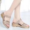 Soft Leather Sandals Soft Platform 2025 New Comfortable Cool Slippers Mother Summer Versatile Fashion Wedge Heel Women's Shoes Trend