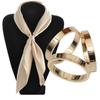 Mode Trio écharpe anneau foulard en soie boucle Clip glisser bijoux