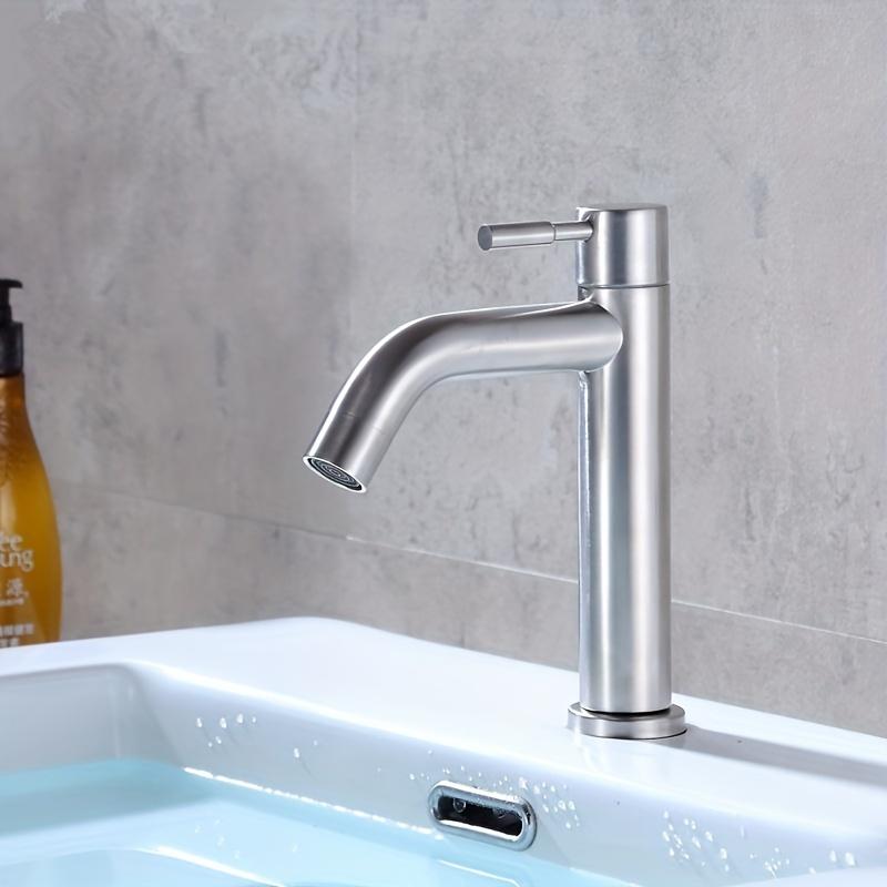 1pc, Basin Faucet , Bathroom Sink Stainless Steel Faucet, Single Cold Water Tap