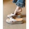 Suding Home~ 6cm Thick-soled One-word Slippers for Women's Summer Wear 2025 New Casual One-pedal Leaking Toe Cool Slippers