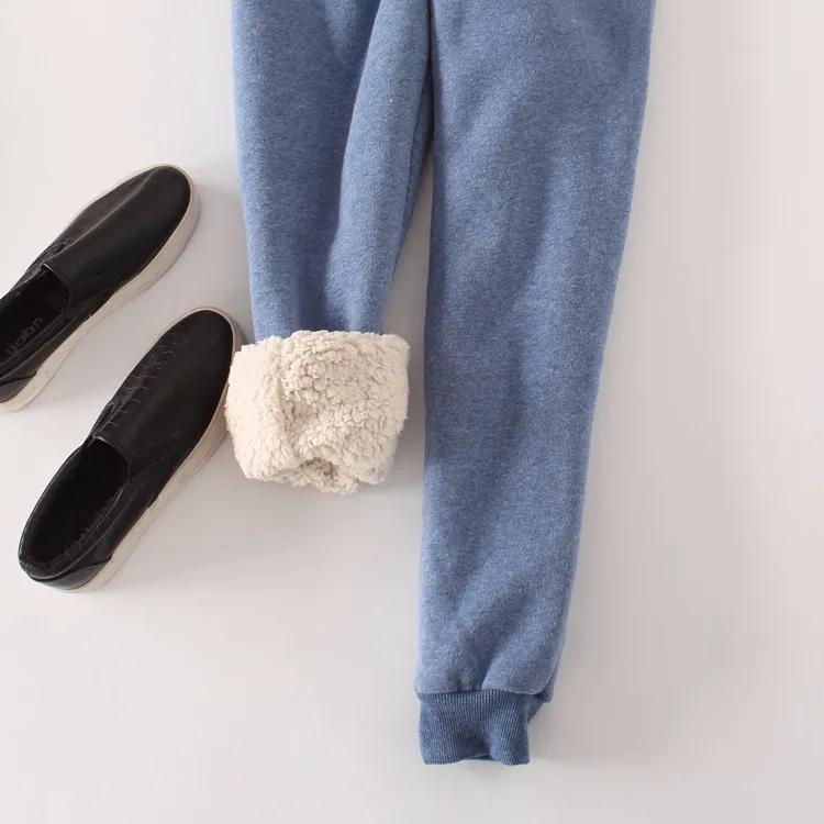 Women's Winter Fleece-Lined Thickened Slim-Fit Athletic Pants Casual Loose-Fit Harem-Style Long Pant
