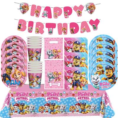 PAW Patrol Narozeninová dekorace Skye Jednorázový sada nádobí Psí ubrus Talíř Dárková taška Baby Shower Dětský dárek Párty potřeby