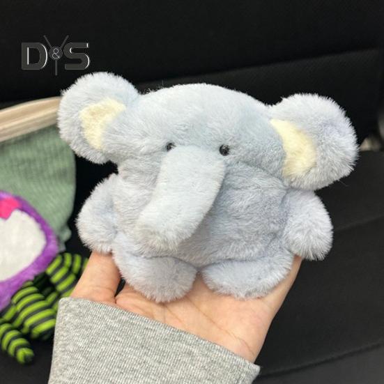 Plüsch-Kopfhörerhülle mit blauem Elefantenmotiv für Airpods, 3D-Cartoon-Fell, Tier-Kopfhörerabdeckung für Frauen und Mädchen