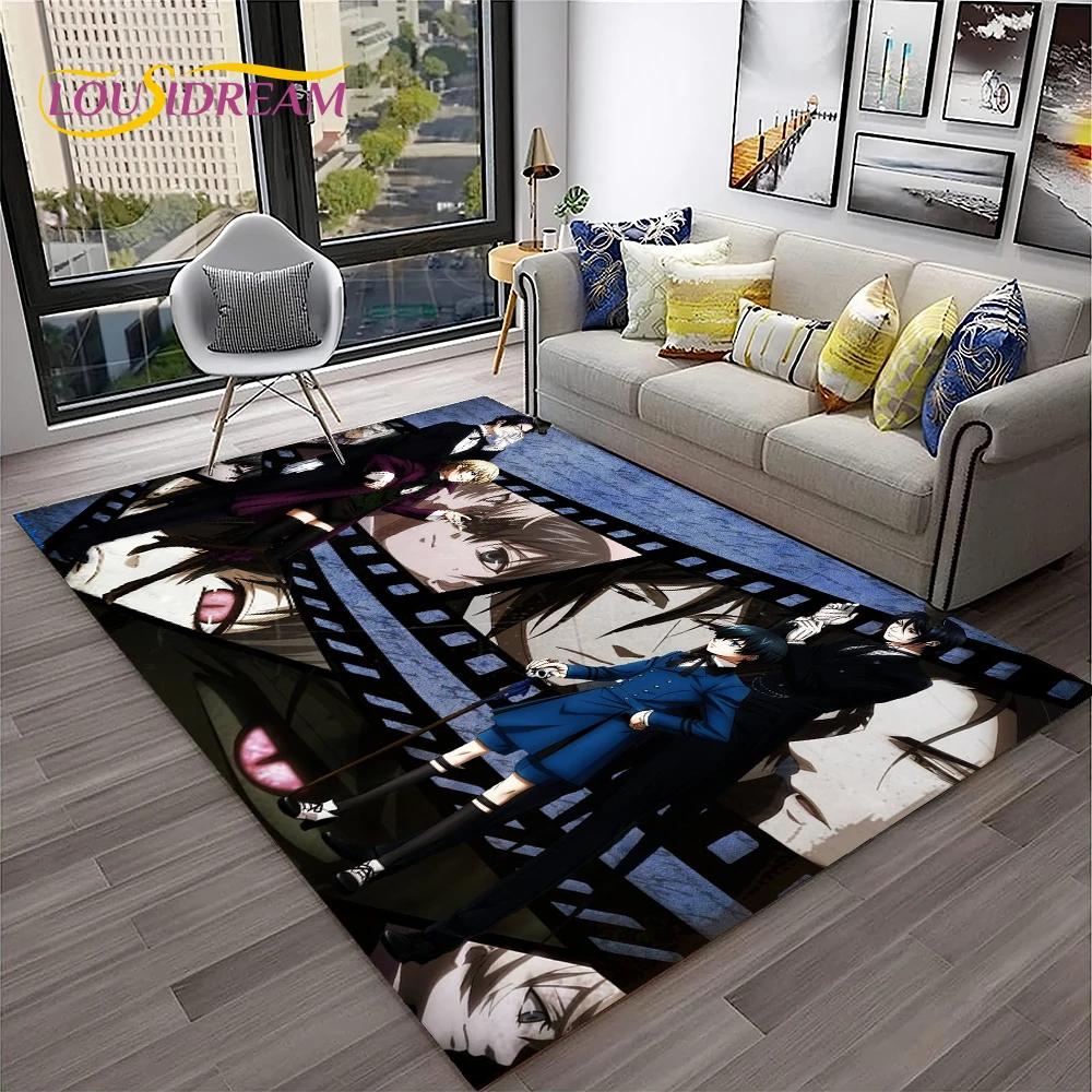 Cartoon Black Butler Anime 3D-Teppich für Zuhause, Wohnzimmer, Schlafzimmer, Sofa, Fußmatte, Dekor, Kinderspielbereich, rutschfeste Bodenmatte