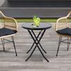 Round Folding Coffee Table 60cm W/ 120kg/264.55lbs Weight Capacity - Indoor Outdoor Portable Side Table for Patio,Garden,Balcony