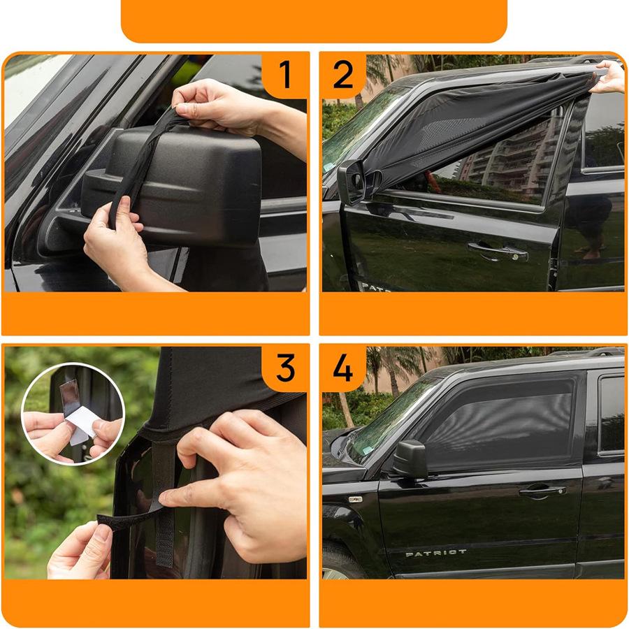 Upgraded Zipper Style Car Mosquito Curtain & Sunshade - Ventilated and Breathable