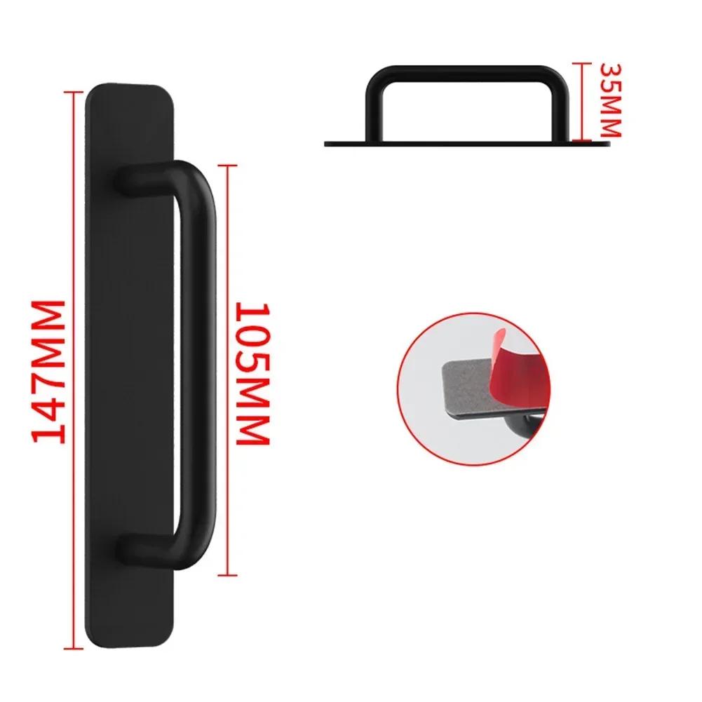 Wooden Door Handle Aluminum Alloy Pull Balcony Glass Move Self-adhesive Mounted Handles Sliding Door Pull Handle