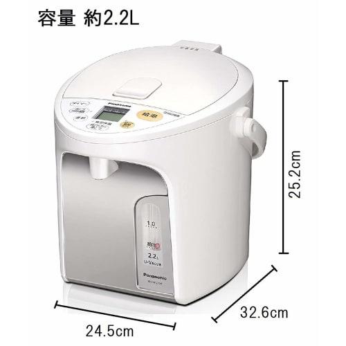 Panasonic Electric Pot, 2.2 Liter, Vacuum Insulated, Energy Saving Heat Retention, Preference Temperature Adjustment, Hot Water Volume (2 Levels + For