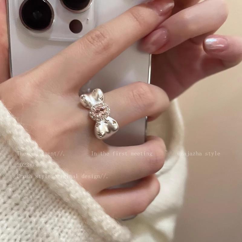 

Bows Ring - Fashionable and Unique Women s Tail Ring with Matte Finish and Sweet Design, Open Style Ring