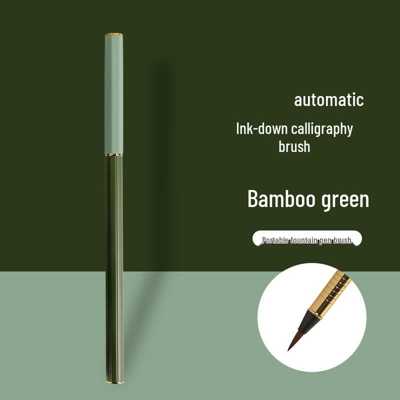 Morandi-Stil Tragbarer Füllfederhalter für Kalligraphie, Weicher Pinsel, Nachfüllbare Tinte, Feine Spitze, Perfekt für Kleine Regelschrift und Sutra-Abschrift.