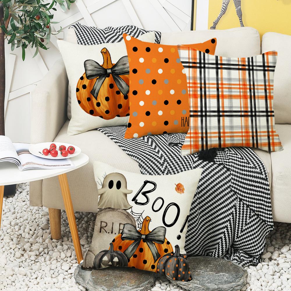 New Halloween Day of The Dead Decorative Pillowcase Cartoon Pumpkin Home Sofa Bedroom Pillowcase