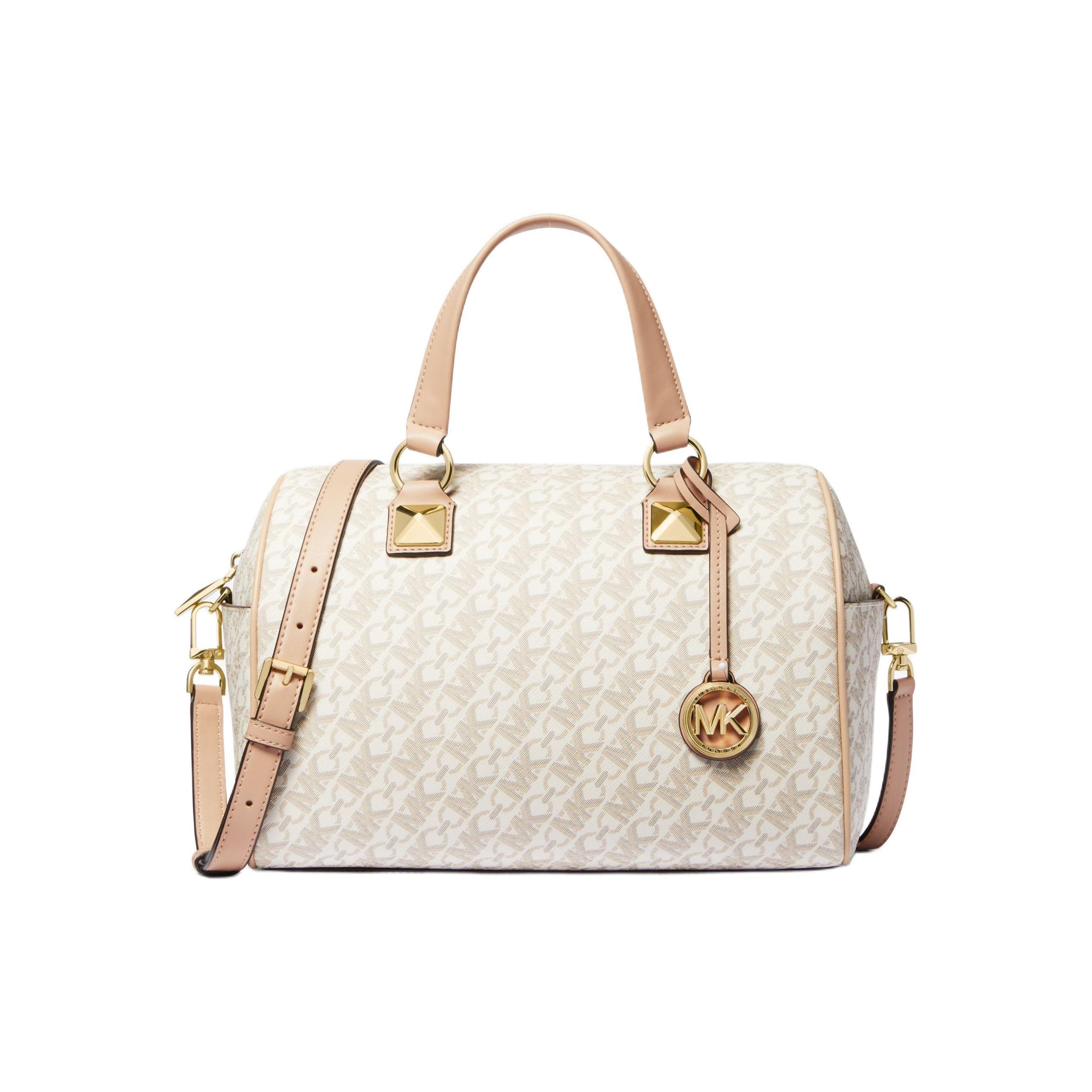 

Michael Kors MK Grayson Logo Zip Closure Shoulder Crossbody Handbag Medium Women handbags Vanilla-White 30R4GGYS6B-VANILLA Basic Set (Bag+Dust Bag)