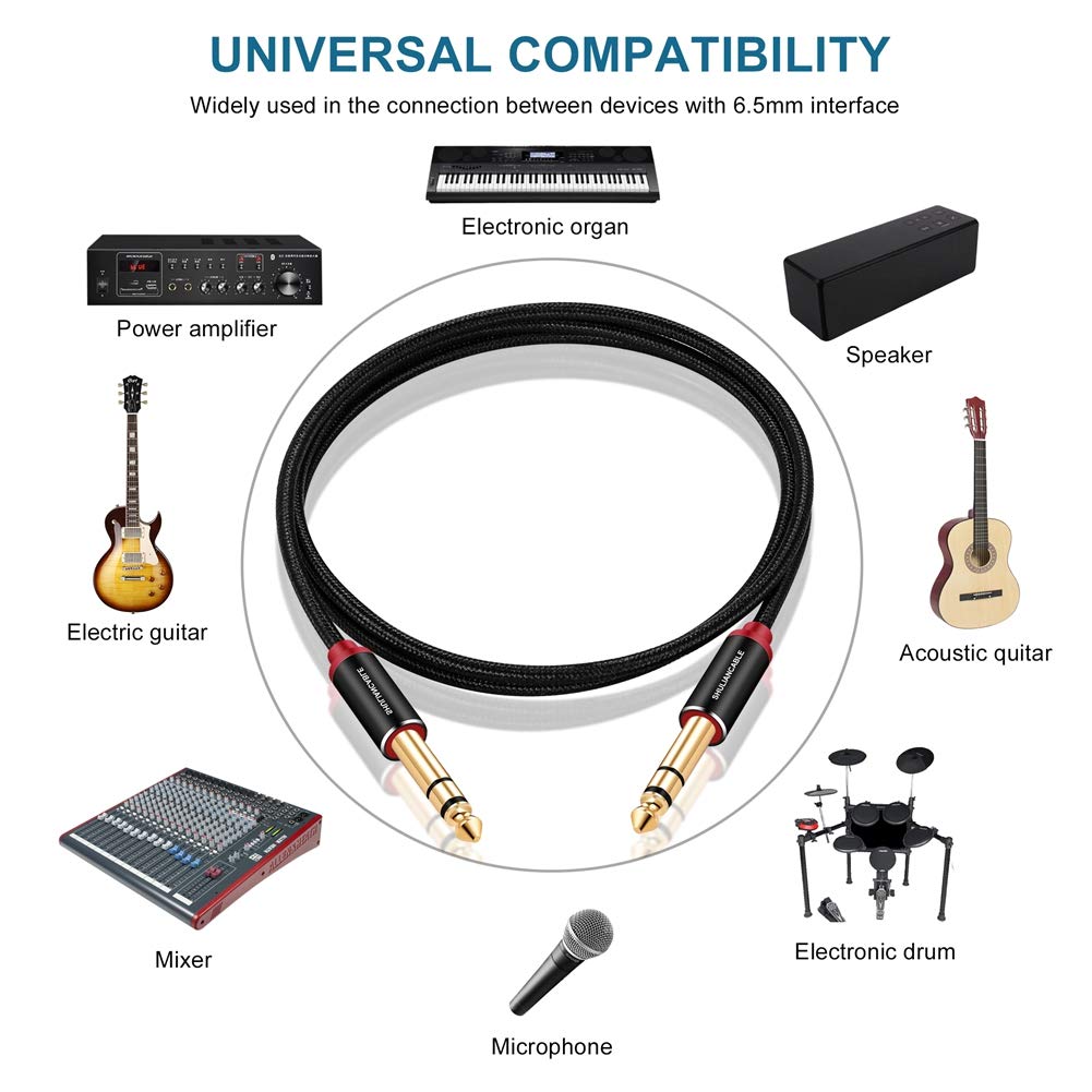 SHULIANCABLE Guitar Cable 1m 6.35mm Male-Male