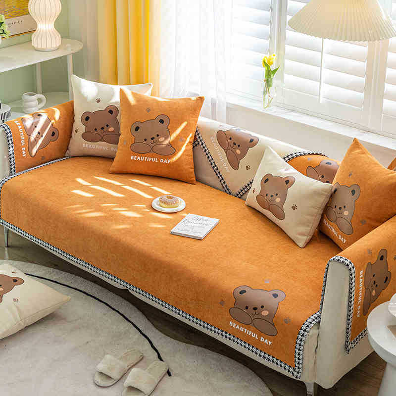 

Подушка для дивана Универсальная Нескользящая на все сезоны, Высококлассная Мультяшная Подушка для сиденья, Простой Чехол для дивана, Накидка, Полотенце для спинки 90*160CM