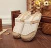 2025 Spring/Summer New Cotton Linen Striped Slippers - Fresh, Casual Design